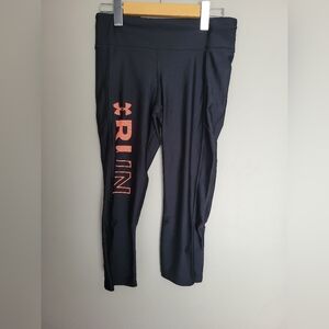 Under Armour Women Black Compression Run  Leggings, Size Medium (26)